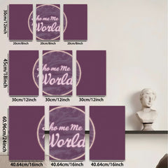 2D flat 1pc abstract world map canvas wall art modern farmhouse living room bedroom decor gallery wrapped inspirational aesthetic home office gifts