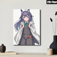 2D flat 1pc adorable anime girl winter outfit cozy room decor living room bedroom wall art canvas prints modern farmhouse style
