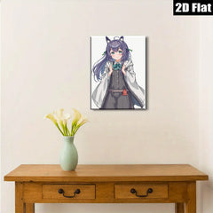 2D flat 1pc adorable anime girl winter outfit cozy room decor living room bedroom wall art canvas prints modern farmhouse style