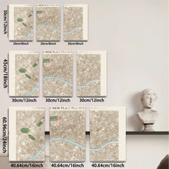 2D flat 1pc aerial view landscape abstract botanical wall art bedroom living room gallery wrapped canvas modern farmhouse style
