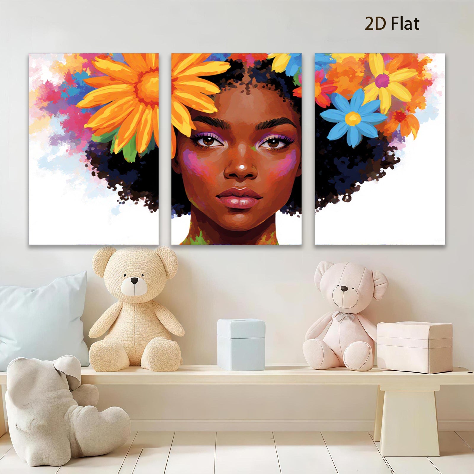 2D flat 1pc blooming beauty vibrant floral portrait wall art living room bedroom home decor farmhouse style modern minimalist