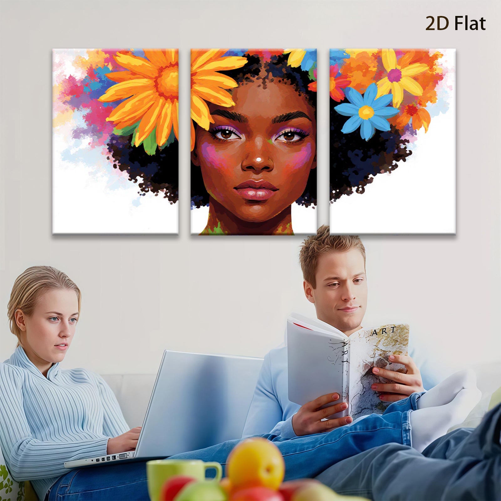 2D flat 1pc blooming beauty vibrant floral portrait wall art living room bedroom home decor farmhouse style modern minimalist