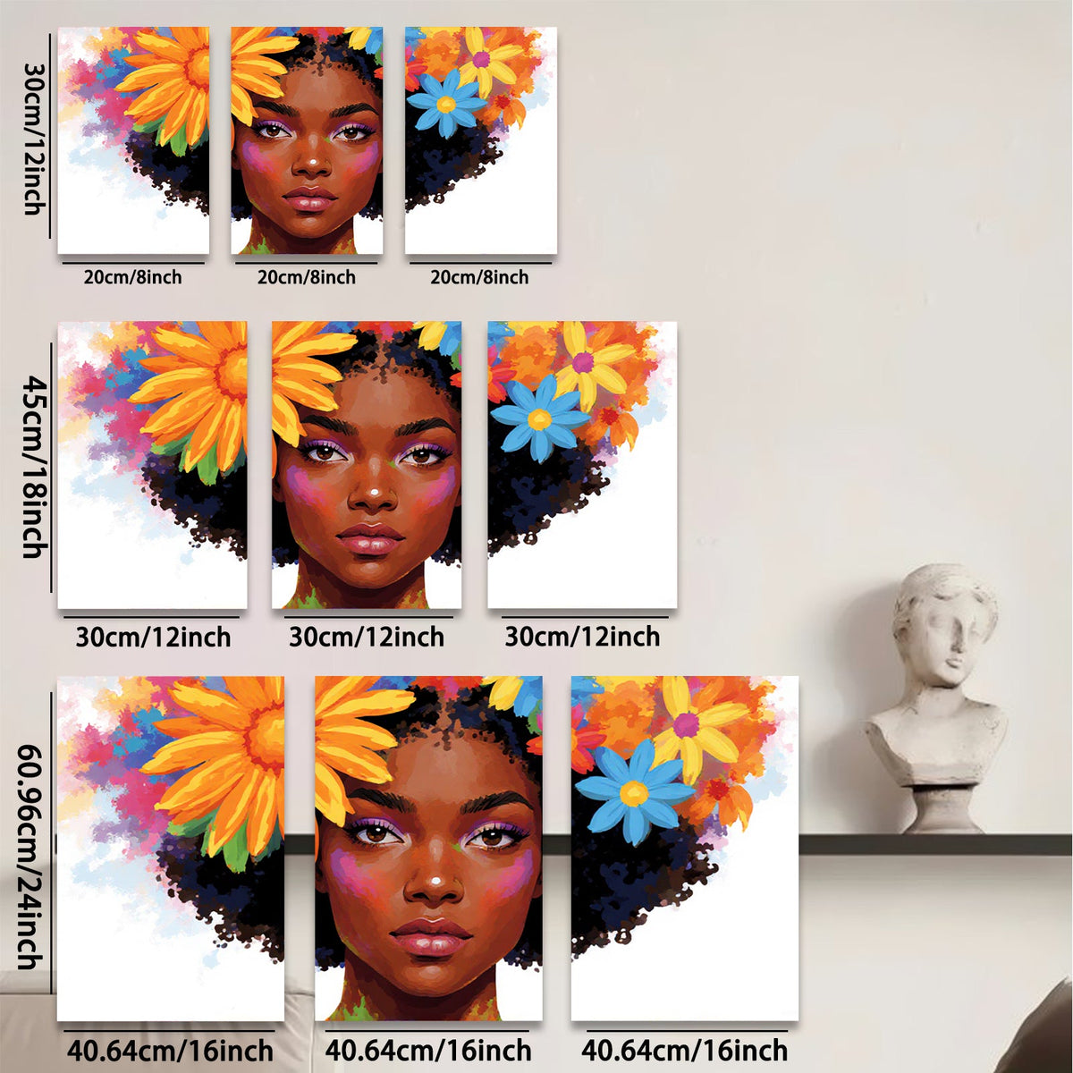 2D flat 1pc blooming beauty vibrant floral portrait wall art living room bedroom home decor farmhouse style modern minimalist