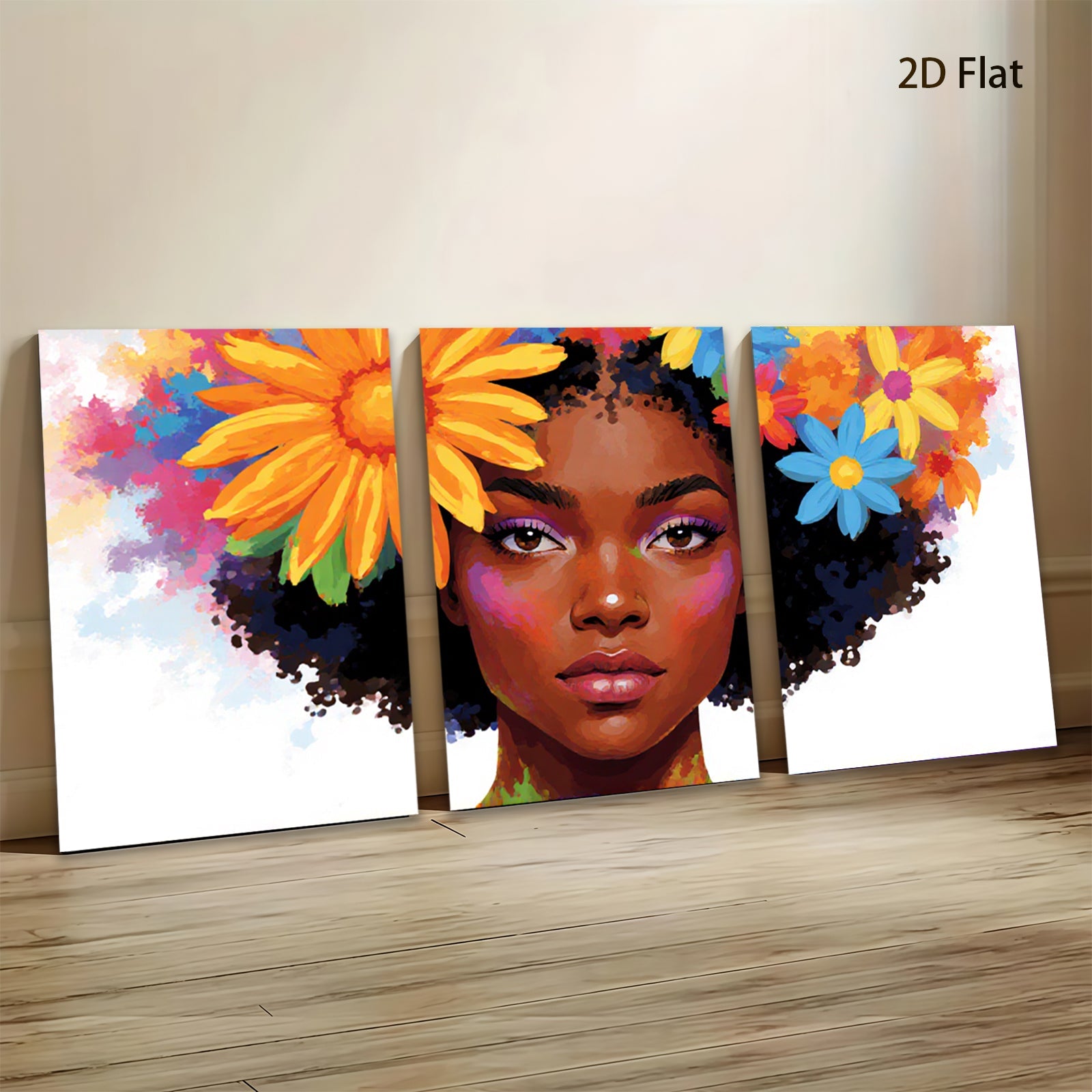 2D flat 1pc blooming beauty vibrant floral portrait wall art living room bedroom home decor farmhouse style modern minimalist