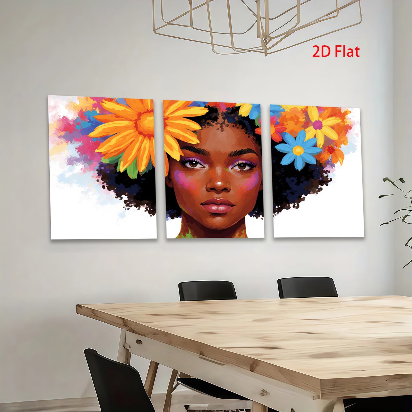 2D flat 1pc blooming beauty vibrant floral portrait wall art living room bedroom home decor farmhouse style modern minimalist