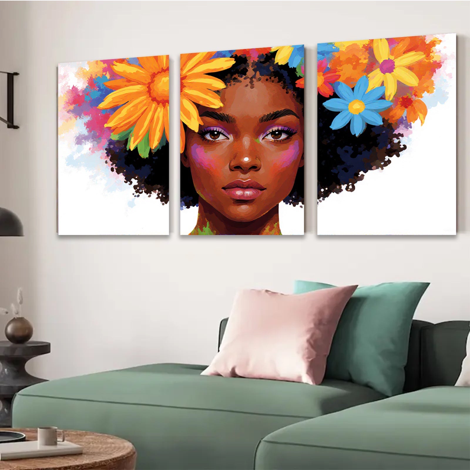 2D flat 1pc blooming beauty vibrant floral portrait wall art living room bedroom home decor farmhouse style modern minimalist