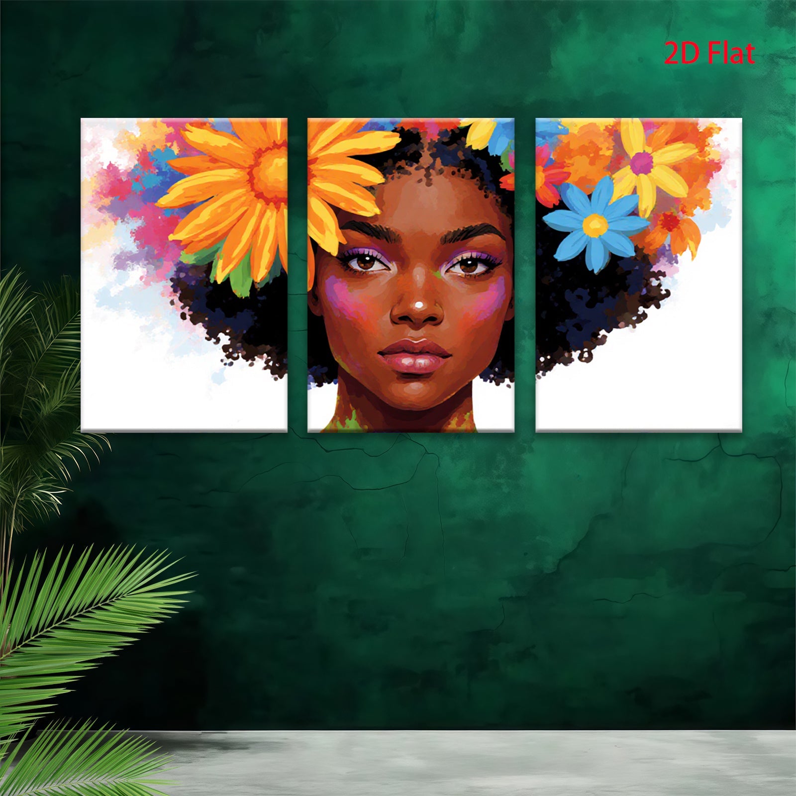2D flat 1pc blooming beauty vibrant floral portrait wall art living room bedroom home decor farmhouse style modern minimalist