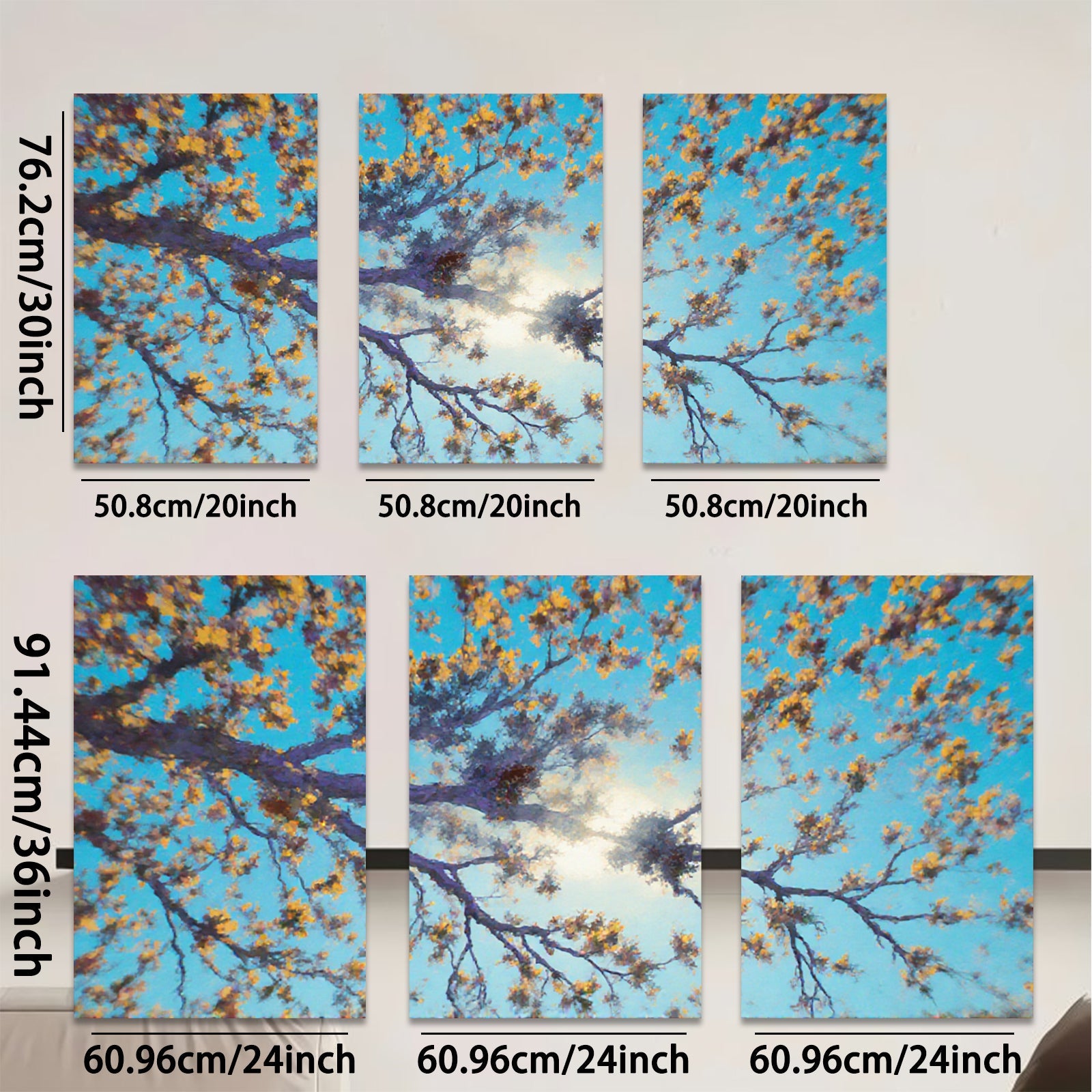 2D flat 1pc blooming branches sunburst sky wall art canvas prints for living room bedroom home decor farmhouse style botanical prints modern artwork