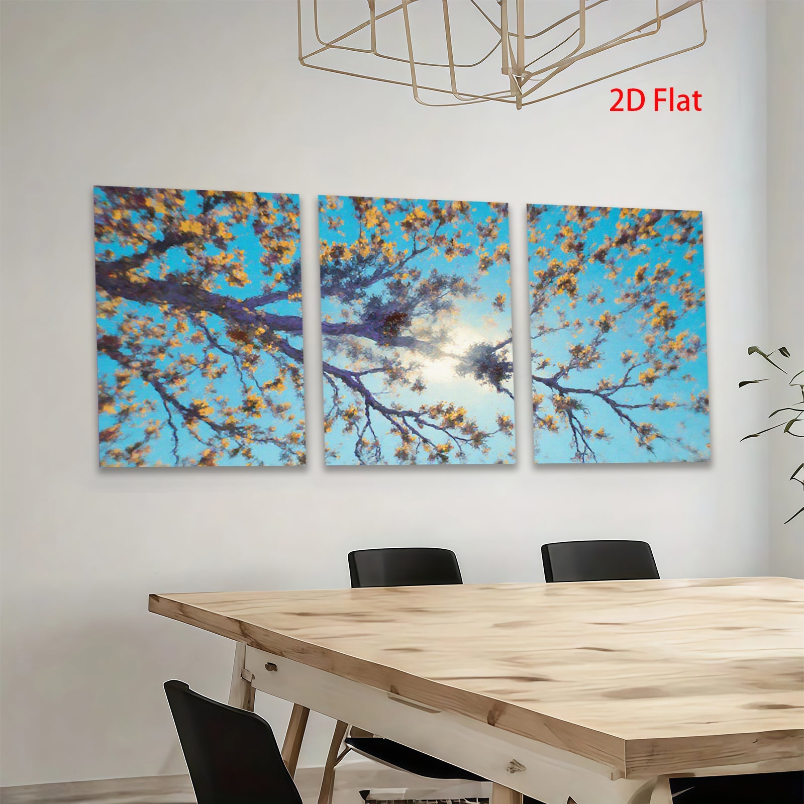 2D flat 1pc blooming branches sunburst sky wall art canvas prints for living room bedroom home decor farmhouse style botanical prints modern artwork