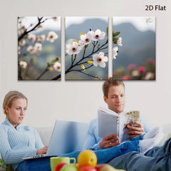 2D flat 1pc blooming cherry blossom branch wall art canvas prints for living room bedroom home decor farmhouse style botanical prints gallery wrapped ready to hang