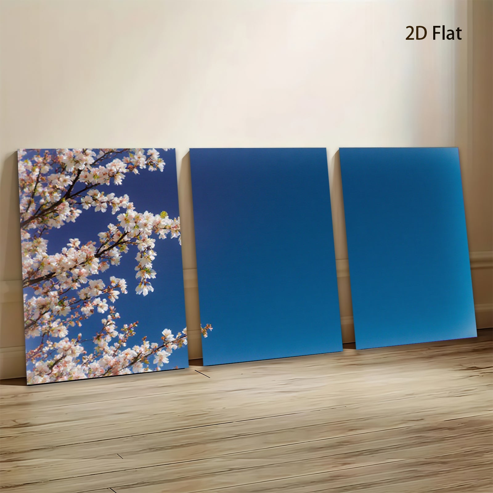 2D flat 1pc blooming cherry blossoms serene sky wall art for living room bedroom home decor farmhouse style gallery wrapped canvas prints