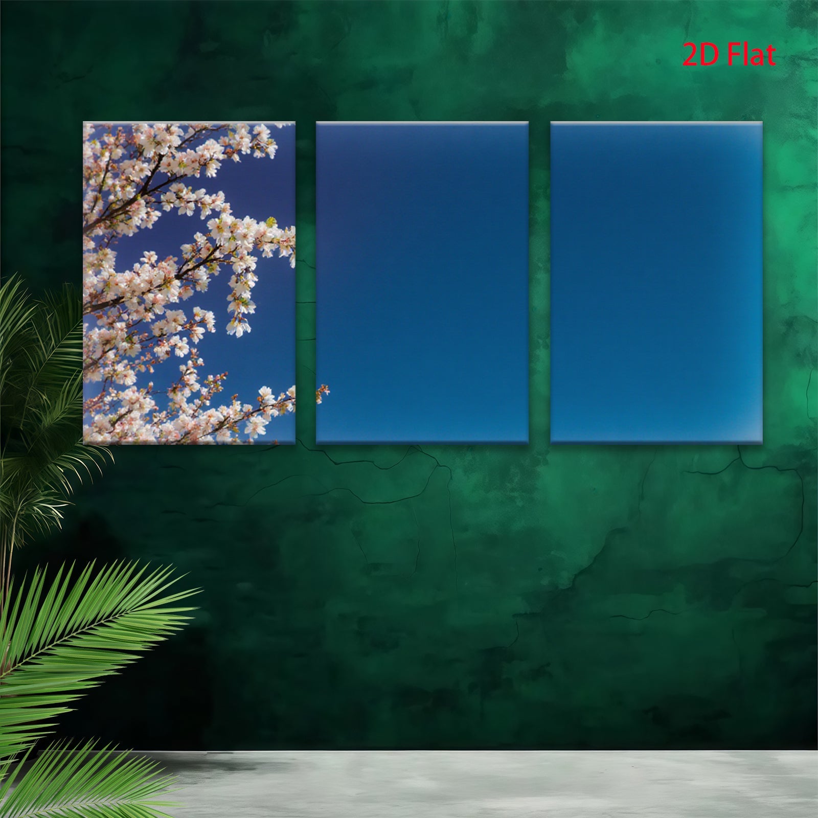 2D flat 1pc blooming cherry blossoms serene sky wall art for living room bedroom home decor farmhouse style gallery wrapped canvas prints