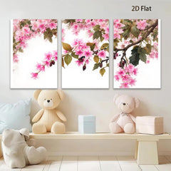 2D flat 1pc blooming cherry blossoms spring wall art for living room bedroom home decor farmhouse style canvas prints modern botanical floral art