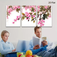 2D flat 1pc blooming cherry blossoms spring wall art for living room bedroom home decor farmhouse style canvas prints modern botanical floral art