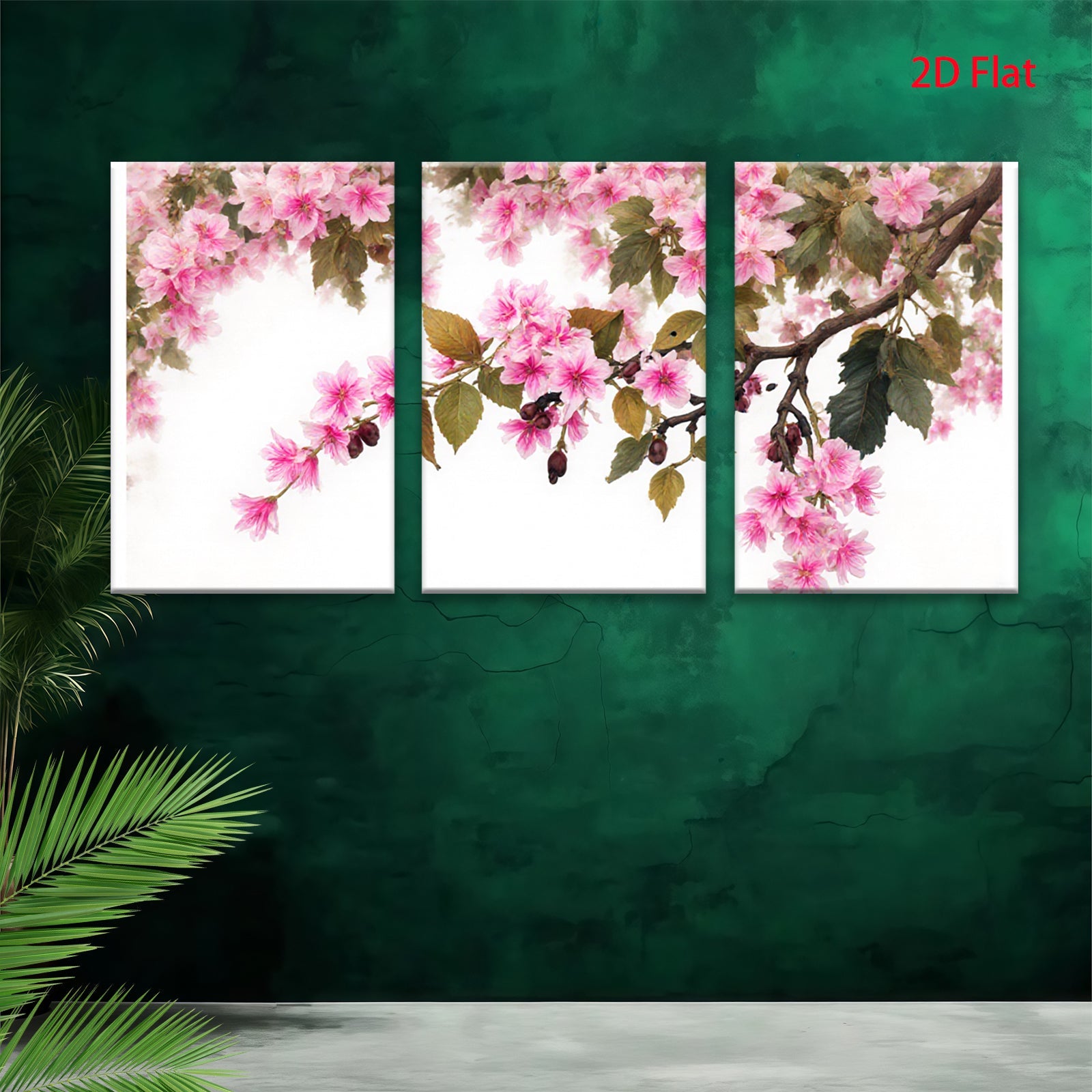2D flat 1pc blooming cherry blossoms spring wall art for living room bedroom home decor farmhouse style canvas prints modern botanical floral art