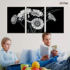 2D flat 1pc blooming daisy floral botanical wall art prints for living room bedroom home decor farmhouse style canvas paintings modern minimalist