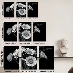 2D flat 1pc blooming daisy floral botanical wall art prints for living room bedroom home decor farmhouse style canvas paintings modern minimalist