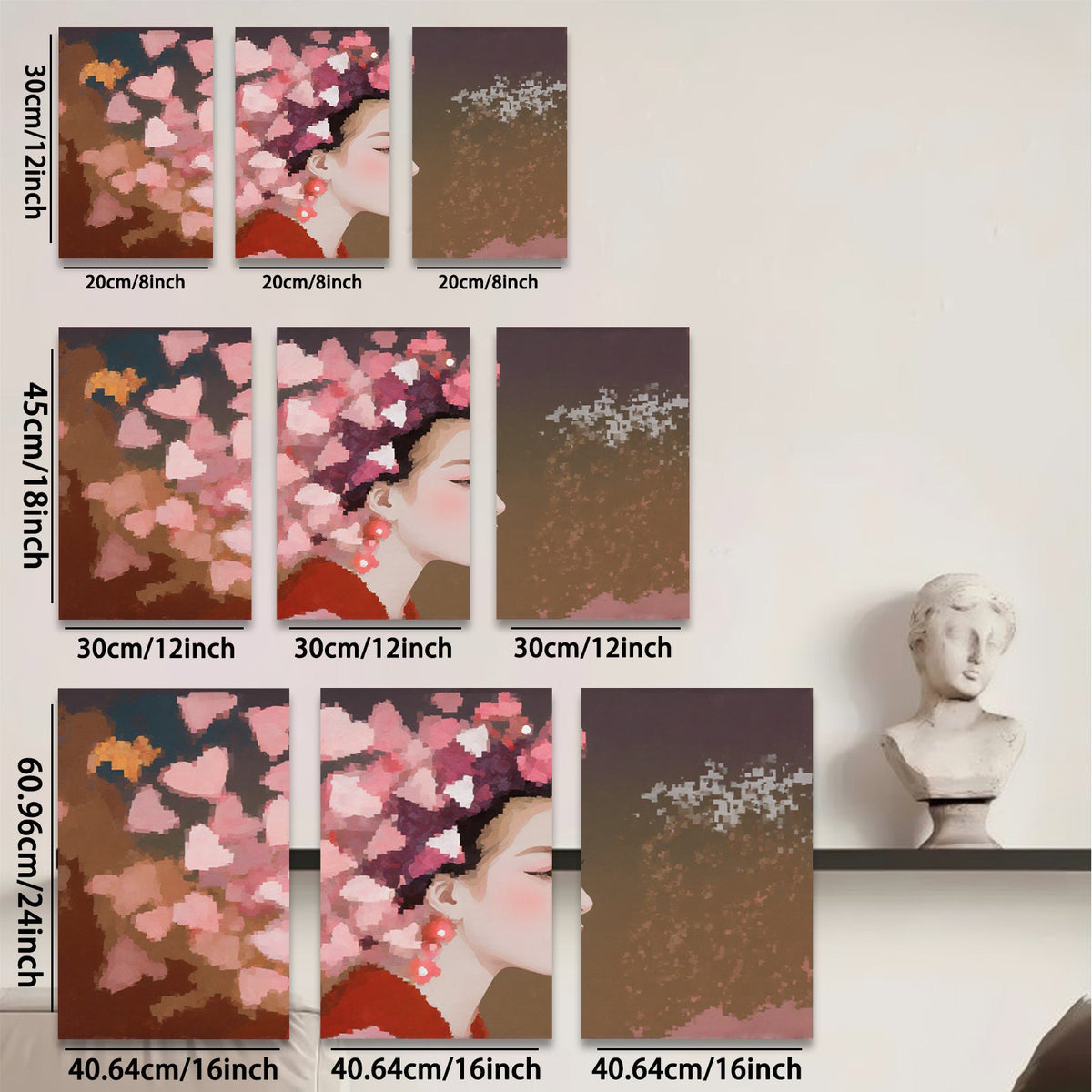 2D flat 1pc blooming floral portrait wall art canvas prints for living room bedroom home decor modern farmhouse style gallery wrapped ready to hang
