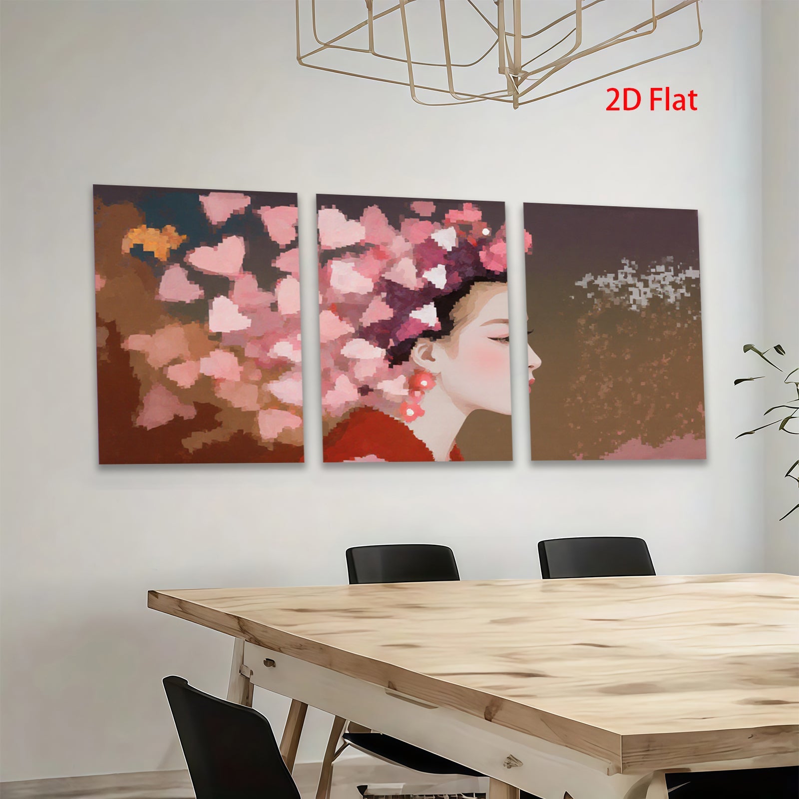 2D flat 1pc blooming floral portrait wall art canvas prints for living room bedroom home decor modern farmhouse style gallery wrapped ready to hang