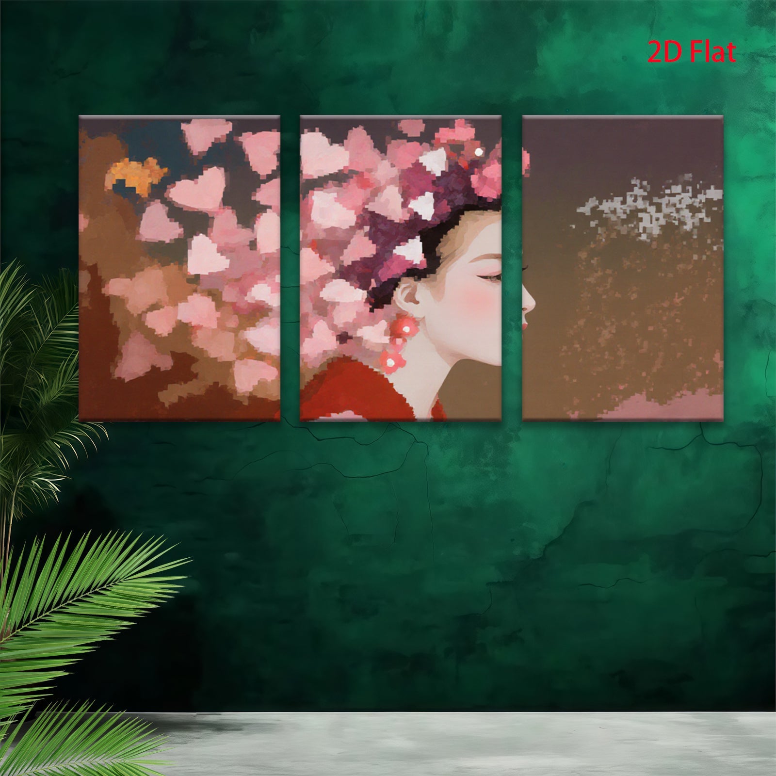 2D flat 1pc blooming floral portrait wall art canvas prints for living room bedroom home decor modern farmhouse style gallery wrapped ready to hang