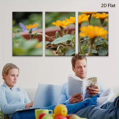 2D flat 1pc blooming golden wildflowers vibrant butterfly garden wall art farmhouse decor living room bedroom canvas prints modern minimalist artwork