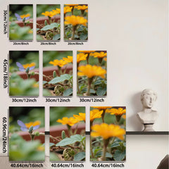 2D flat 1pc blooming golden wildflowers vibrant butterfly garden wall art farmhouse decor living room bedroom canvas prints modern minimalist artwork