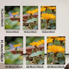 2D flat 1pc blooming golden wildflowers vibrant butterfly garden wall art farmhouse decor living room bedroom canvas prints modern minimalist artwork