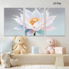 2D flat 1pc blooming lotus flower wall art canvas prints bedroom living room decor farmhouse style botanical paintings modern minimalist gallery wrapped ready to hang