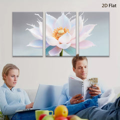 2D flat 1pc blooming lotus flower wall art canvas prints bedroom living room decor farmhouse style botanical paintings modern minimalist gallery wrapped ready to hang