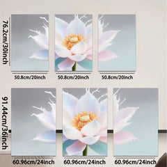 2D flat 1pc blooming lotus flower wall art canvas prints bedroom living room decor farmhouse style botanical paintings modern minimalist gallery wrapped ready to hang