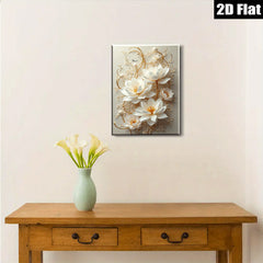 2D flat 1pc blooming lotus flower wall art serene botanical canvas prints living room bedroom decor farmhouse style modern minimalist gallery wrapped