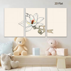 2D flat 1pc blooming magnolia branch botanical wall art farmhouse living room bedroom decor gallery wrapped canvas prints modern minimalist style