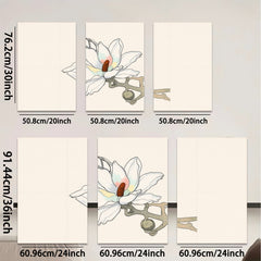 2D flat 1pc blooming magnolia branch botanical wall art farmhouse living room bedroom decor gallery wrapped canvas prints modern minimalist style