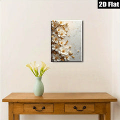 2D flat 1pc blooming magnolia floral wall art for living room bedroom home decor farmhouse style gallery wrapped canvas prints modern minimalist botanical artwork