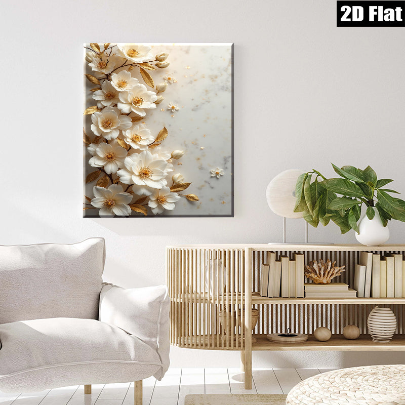 2D flat 1pc blooming magnolia floral wall art for living room bedroom home decor farmhouse style gallery wrapped canvas prints modern minimalist botanical artwork