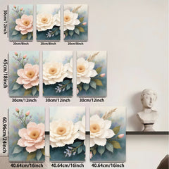 2D flat 1pc blooming pastel floral artwork brings soft elegance to living room bedroom gallery wall decor farmhouse style