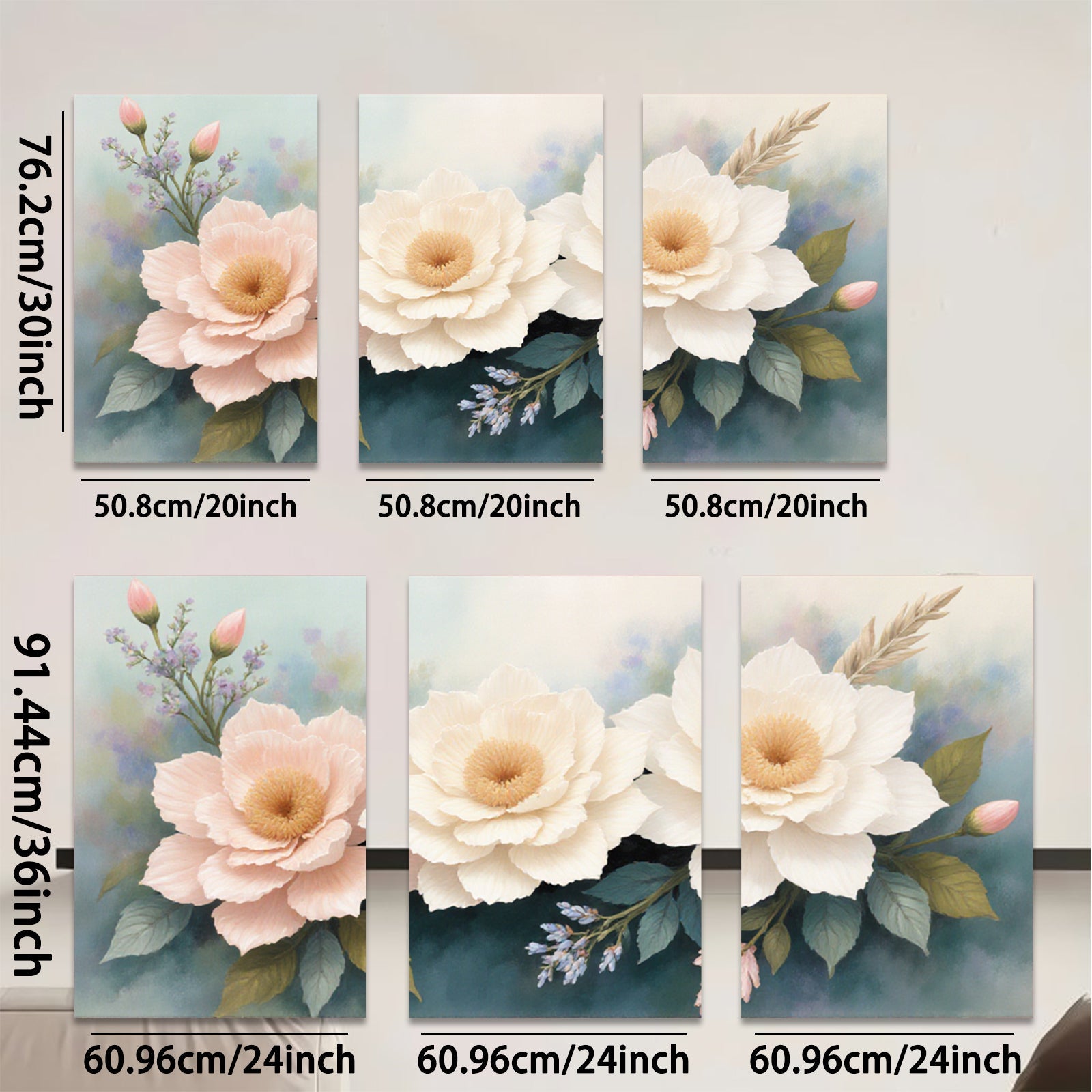 2D flat 1pc blooming pastel floral artwork brings soft elegance to living room bedroom gallery wall decor farmhouse style