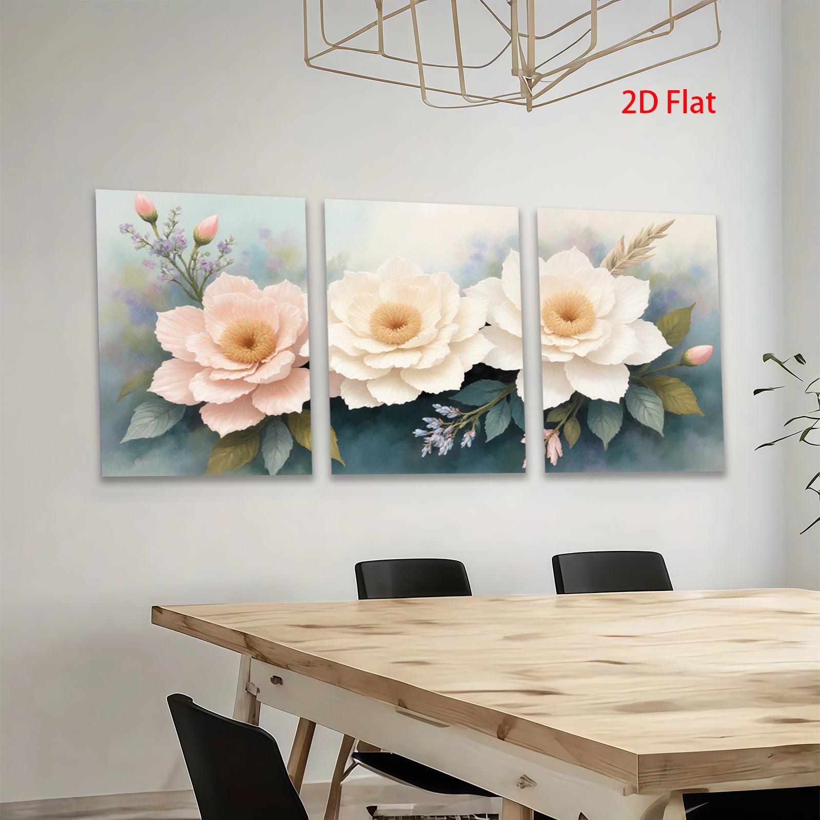 2D flat 1pc blooming pastel floral artwork brings soft elegance to living room bedroom gallery wall decor farmhouse style