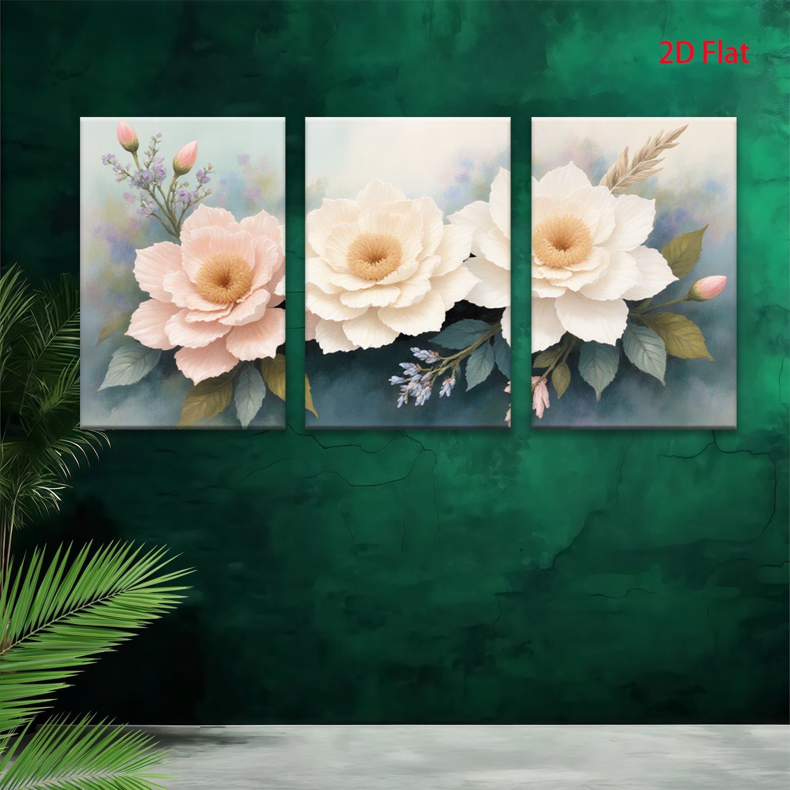 2D flat 1pc blooming pastel floral artwork brings soft elegance to living room bedroom gallery wall decor farmhouse style