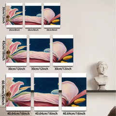 2D flat 1pc blooming pink peony floral wall art canvas prints for living room bedroom home decor farmhouse style modern aesthetic gallery wrapped ready to hang