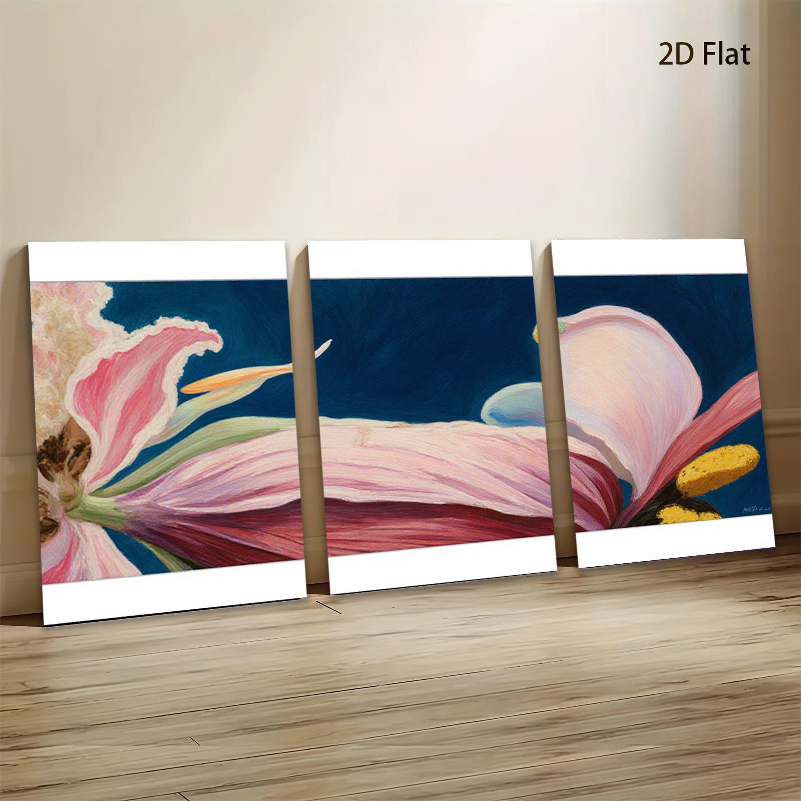 2D flat 1pc blooming pink peony floral wall art canvas prints for living room bedroom home decor farmhouse style modern aesthetic gallery wrapped ready to hang