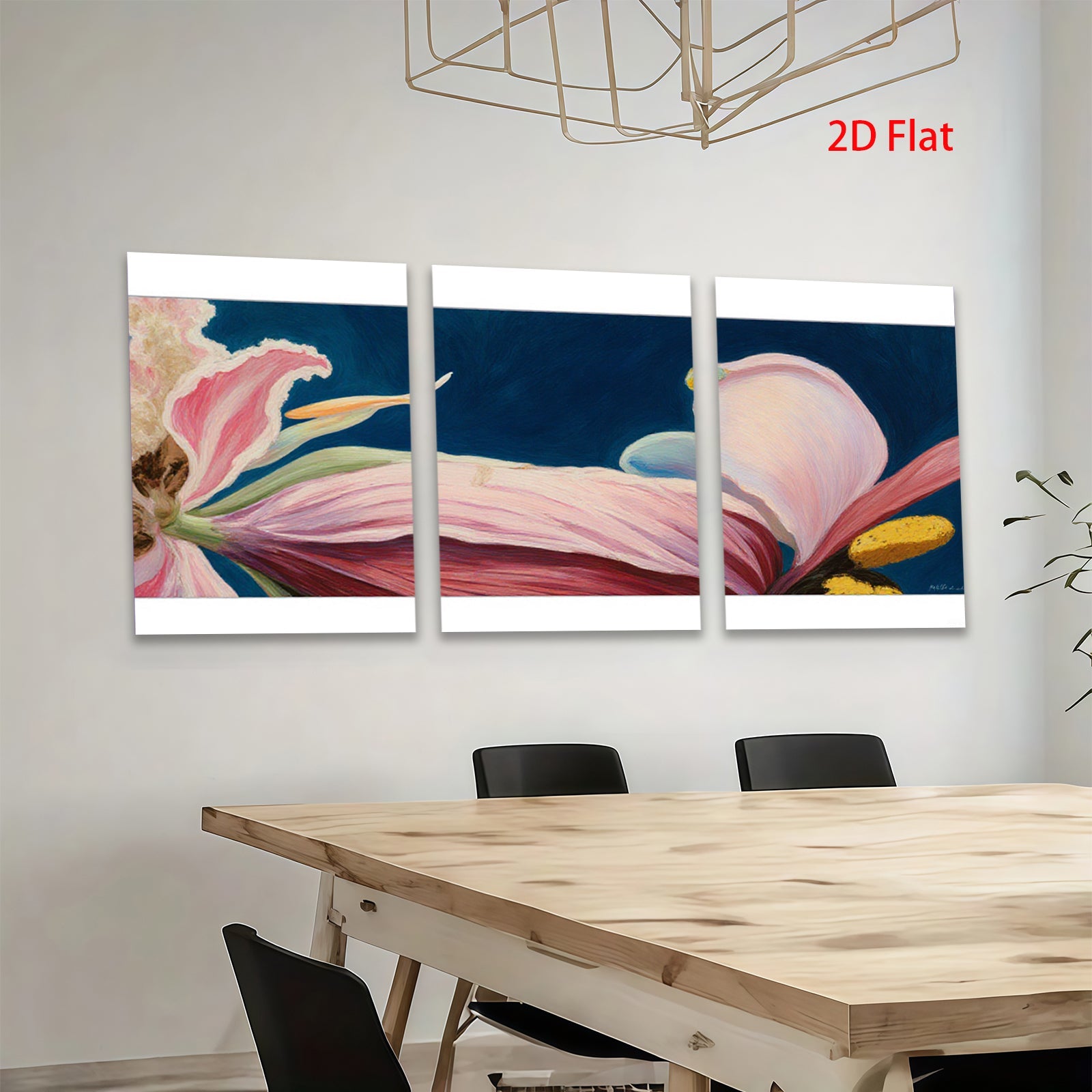 2D flat 1pc blooming pink peony floral wall art canvas prints for living room bedroom home decor farmhouse style modern aesthetic gallery wrapped ready to hang