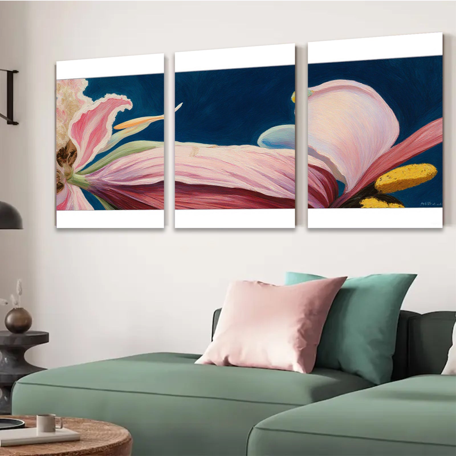2D flat 1pc blooming pink peony floral wall art canvas prints for living room bedroom home decor farmhouse style modern aesthetic gallery wrapped ready to hang
