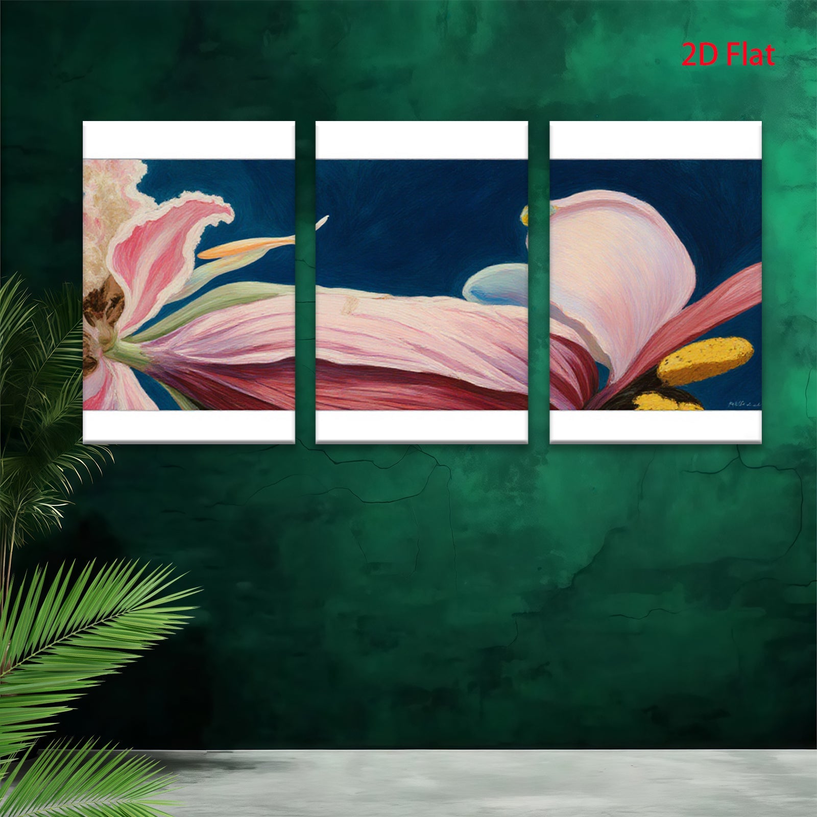 2D flat 1pc blooming pink peony floral wall art canvas prints for living room bedroom home decor farmhouse style modern aesthetic gallery wrapped ready to hang