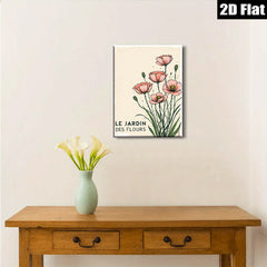2D flat 1pc blooming pink poppies botanical wall art canvas prints for living room bedroom farmhouse decor modern gallery wrapped timeless elegance