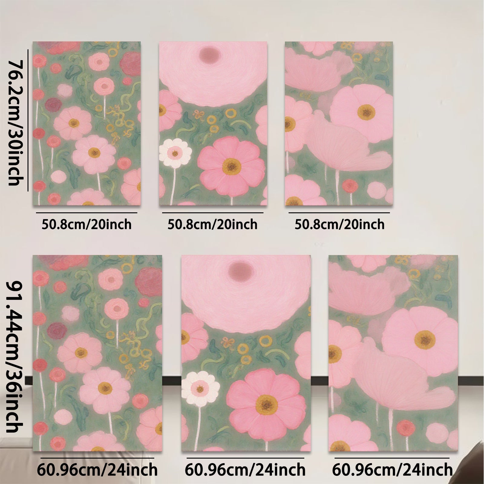 2D flat 1pc blooming pink wildflowers botanical wall art canvas print for living room bedroom home decor farmhouse style modern minimalist gallery wrapped