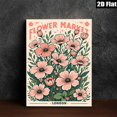 2D flat 1pc blooming pink wildflowers botanical wall art canvas prints for living room bedroom home decor farmhouse style modern gallery wrapped