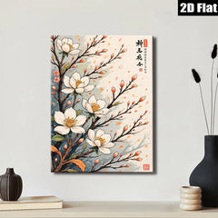 2D flat 1pc blooming plum blossoms wall art canvas prints botanical floral paintings bedroom living room d��cor farmhouse style gallery wrapped modern minimalist art