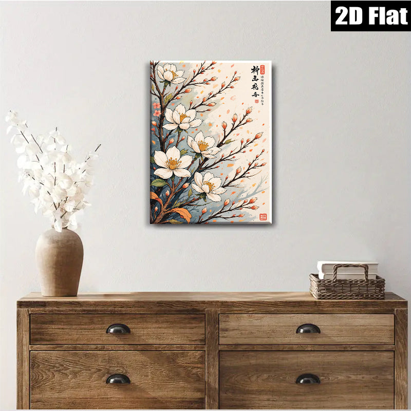 2D flat 1pc blooming plum blossoms wall art canvas prints botanical floral paintings bedroom living room d��cor farmhouse style gallery wrapped modern minimalist art