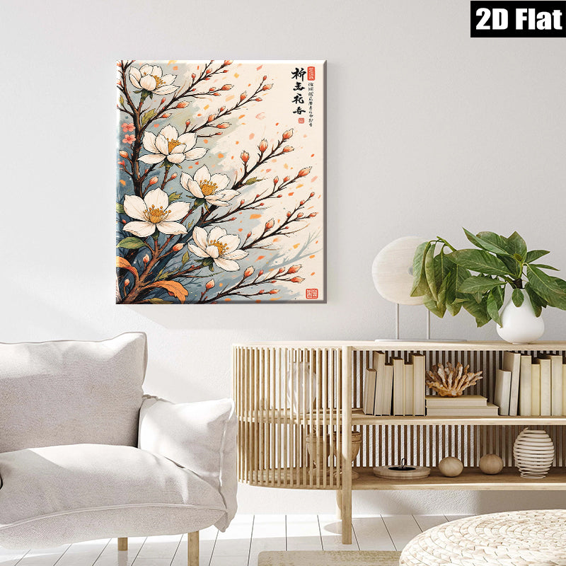 2D flat 1pc blooming plum blossoms wall art canvas prints botanical floral paintings bedroom living room d��cor farmhouse style gallery wrapped modern minimalist art